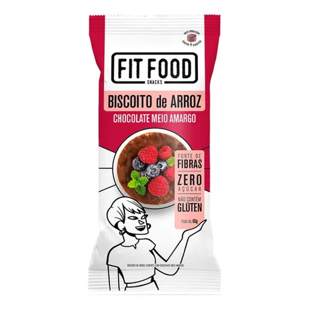 Biscoito de Arroz Chocolate Armago Fit Food 60g